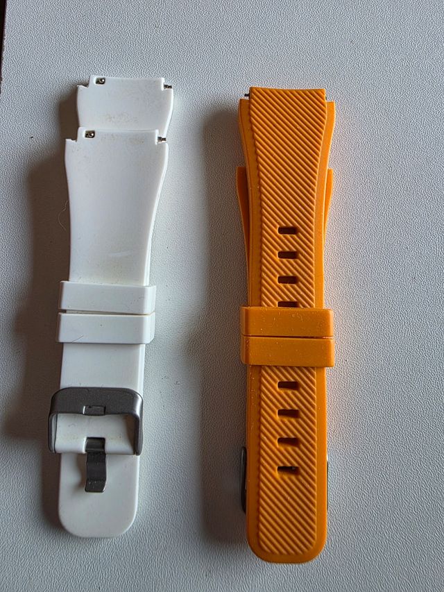 2 correas reloj inteligente: naranja y blanca