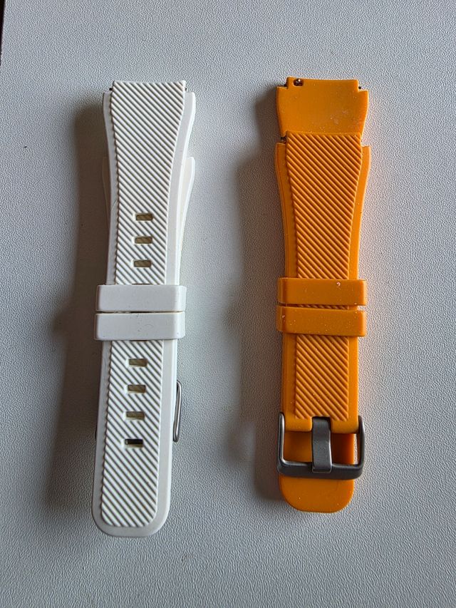 2 correas reloj inteligente: naranja y blanca