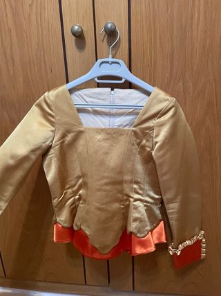 Traje alicantina niña 11 años - Dorado y naranja
