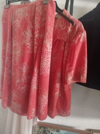 Traje rojo mujer - falda & blusa