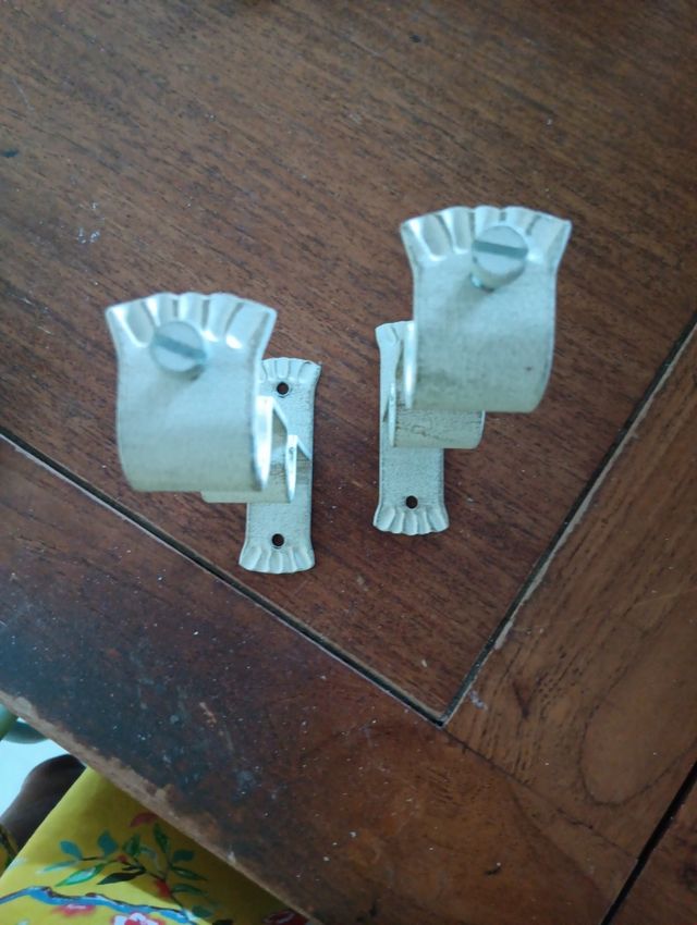 Soportes cortina doble - metal blanco