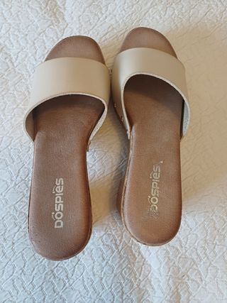 Zapatos Dospies - cuñas beige