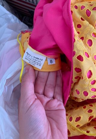 Traje Flamenca niña - Amarillo y Rosa