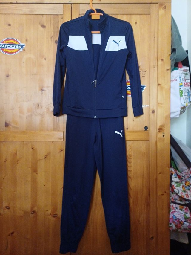 Chándal Puma niño azul-blanco