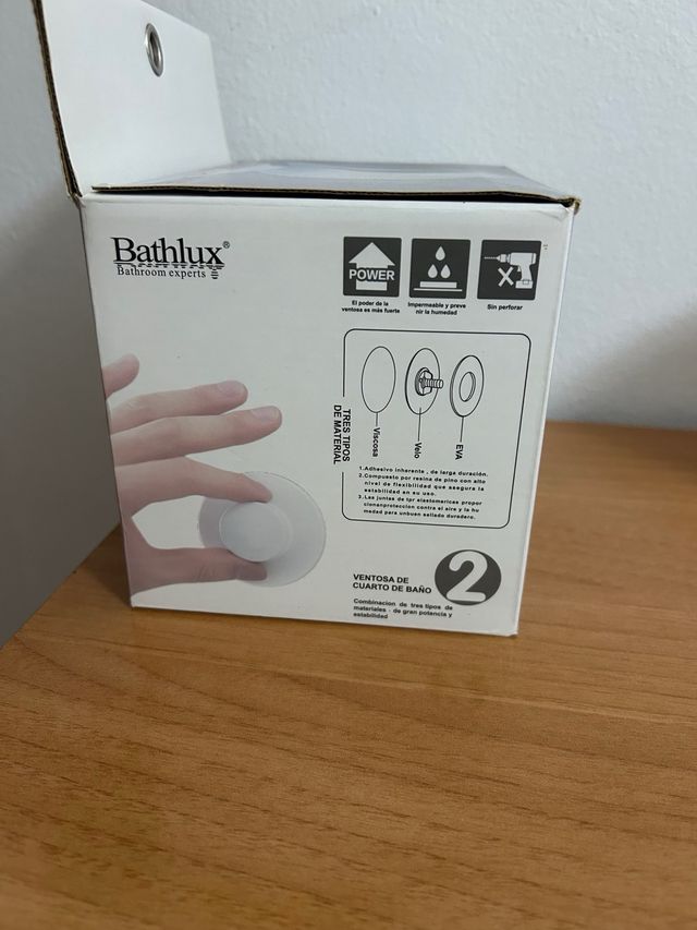 Portarollos Bathlux con ventosa - blanco