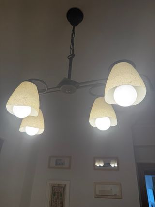 Lámpara forja 4 luces 