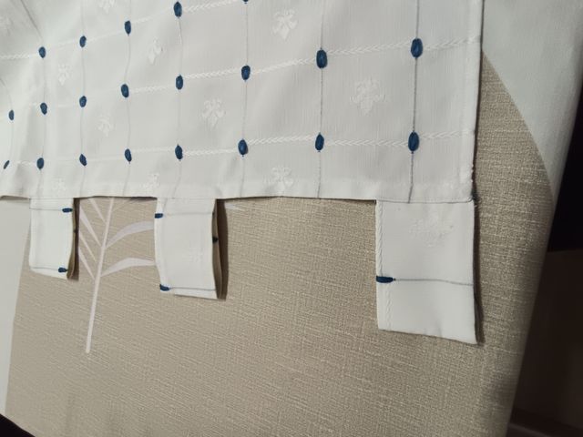 Cortinas blancas y azules 146 x 174