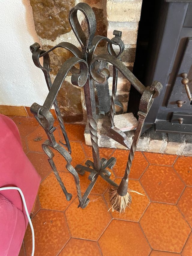 Juego herramientas chimenea forja exclusivo