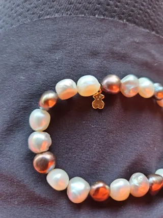 Pulsera Tous perlas - marrón, blanco