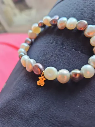 Pulsera Tous perlas - marrón, blanco