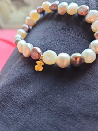 Pulsera Tous perlas - marrón, blanco