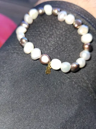 Pulsera Tous perlas - marrón, blanco