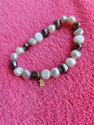Pulsera Tous perlas - marrón, blanco