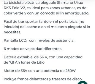 Bicicleta eléctrica plegable URX