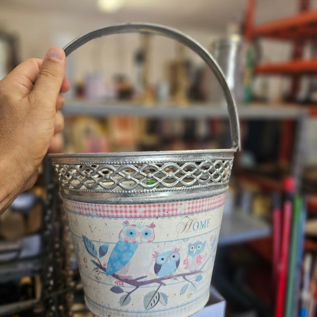 Secchio metallo decorato - Home