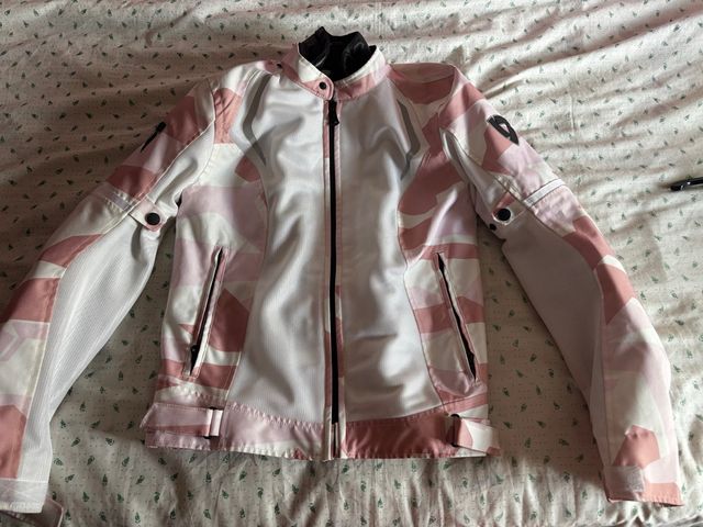 Chaqueta moto mujer rosa