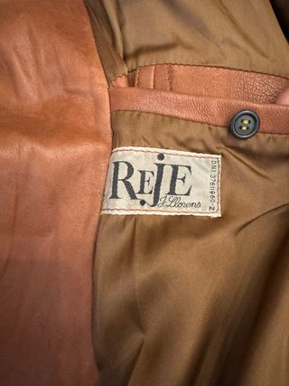chaquetón piel marrón vintage talla grande