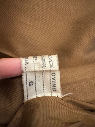 chaquetón piel marrón vintage talla grande
