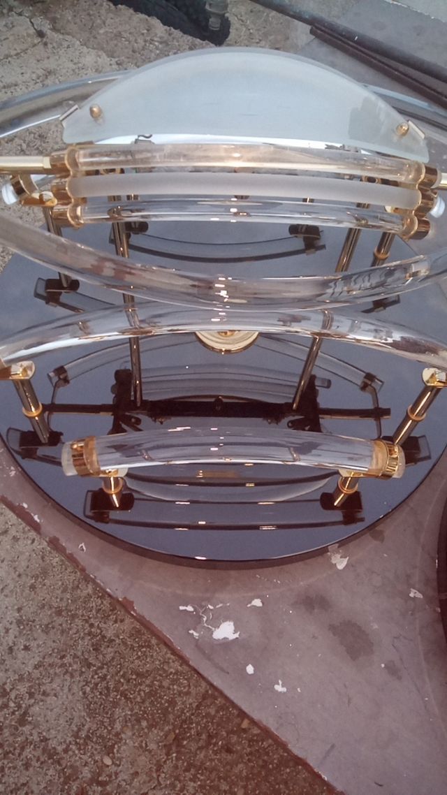 2 Lámparas salón - acrílico, cristal, metal