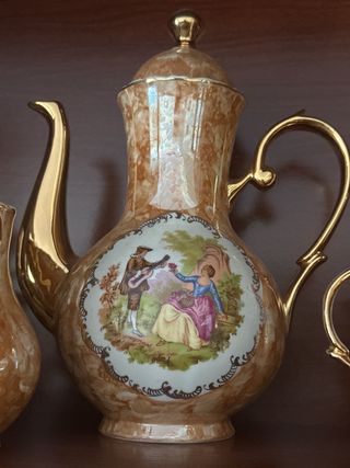 Juego té porcelana 12 tazas