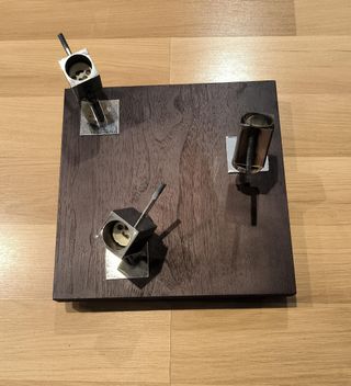 Plafón techo 3 luces madera wengué