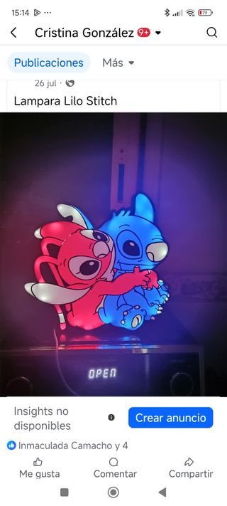 Lampara Lilo & Stitch