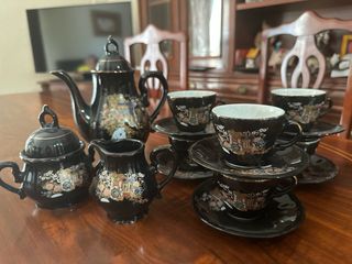 Juego té japonés 6 tazas - Porcelana negra