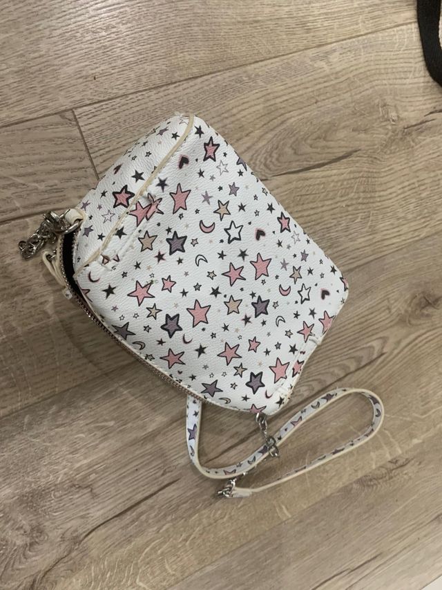 Bolso bandolera estrellas rosa-blanco