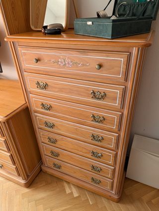 Muebles dormitorio niña madera pino -  4 piezas