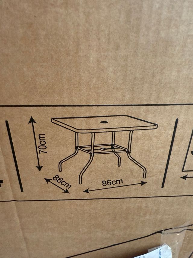 Mesa jardín cristal - gris