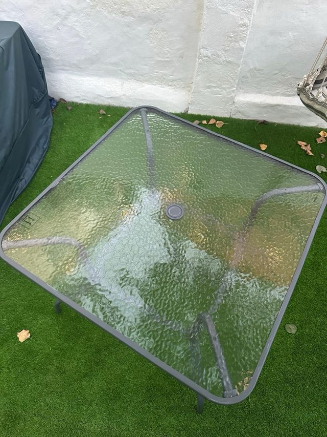 Mesa jardín cristal - gris