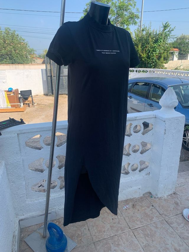 Vestido midi negro - algodón