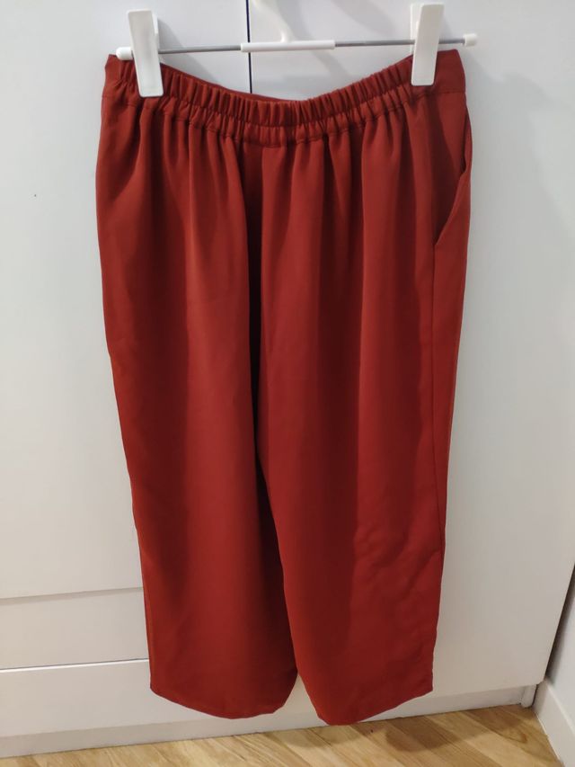 Pantalones fluidos marrón rojizo - Talla L