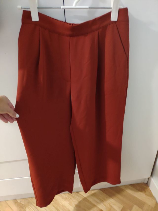 Pantalones fluidos marrón rojizo - Talla L