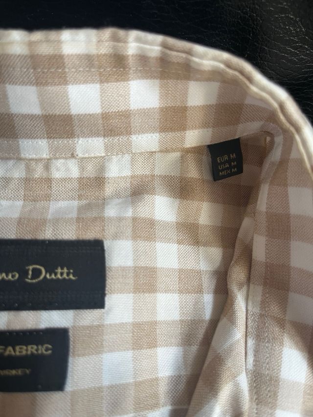 Camisa Massimo Dutti cuadros beige M