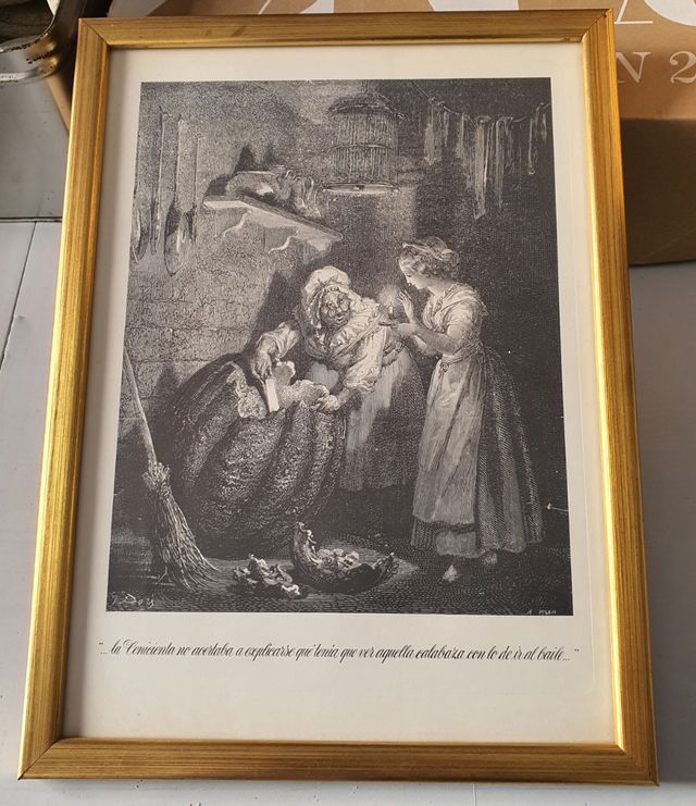 Láminas de ilustraciones en plumilla de cuentos