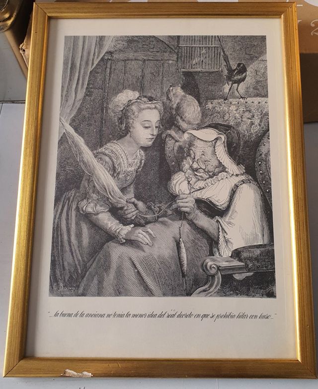 Láminas de ilustraciones en plumilla de cuentos