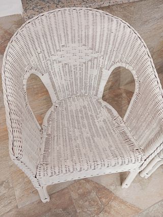 Sillones mimbre blanco - 4 unidades 
