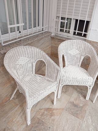 Sillones mimbre blanco - 4 unidades 