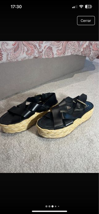 Sandalias Zara plataforma negras