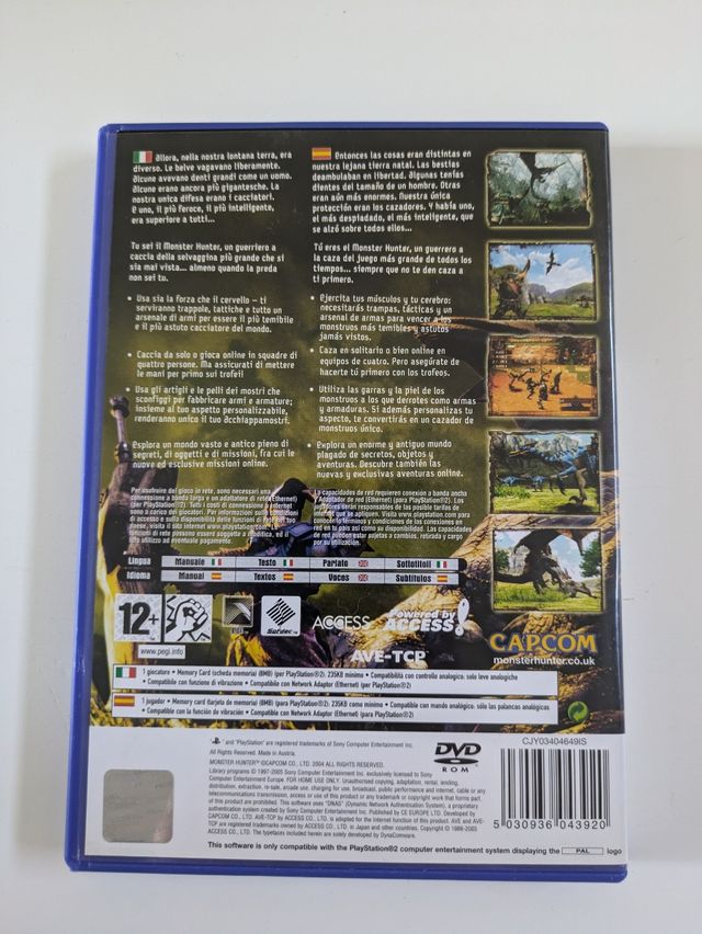 Gioco Capcom Monster Hunter PS2 PAL ITA ESP