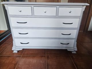 Cómoda madera, pintado en Gris/Blanco