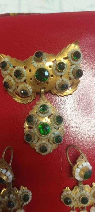 Aderezo Fallera antiguo: Broche y pendientes