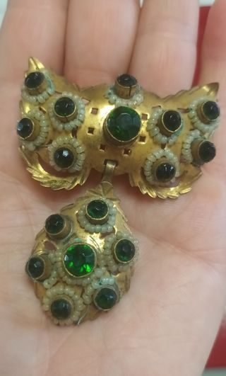 Aderezo Fallera antiguo: Broche y pendientes