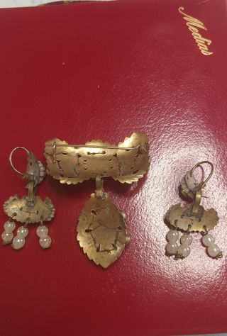 Aderezo Fallera antiguo: Broche y pendientes