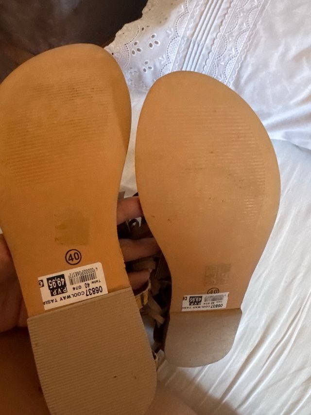 Sandalias Piel Marrón Flecos