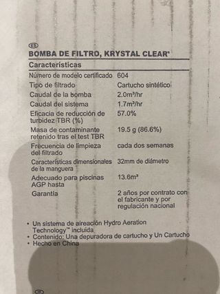 Filtro piscina Intex C530 - Gris