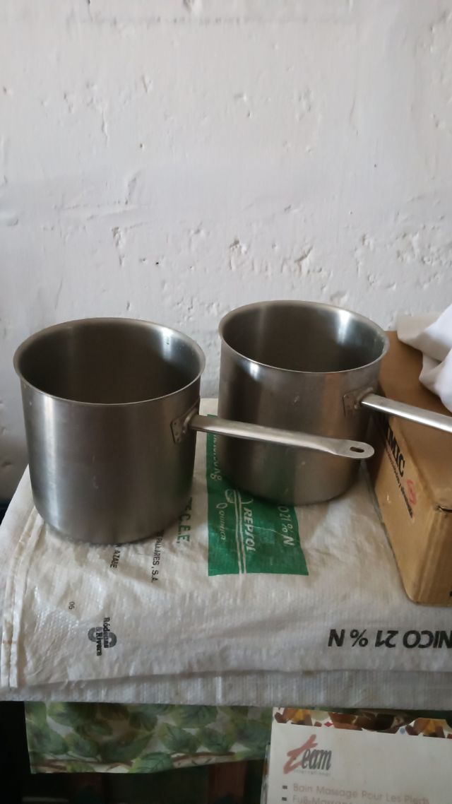 Juego cacerolas y colador acero inox