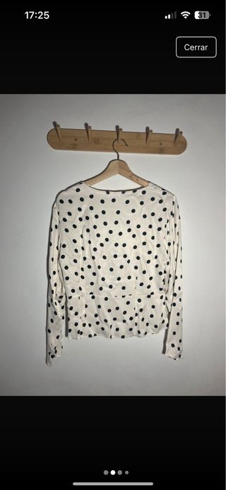 Blusa topos negros - Blanco y negro