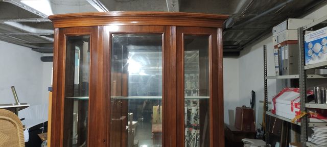 Vitrina madera antigua con 5 cajones